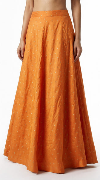 Orange Brocade Skirt
