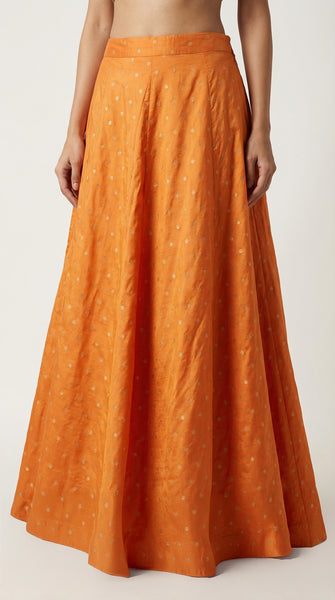 Orange Brocade Skirt