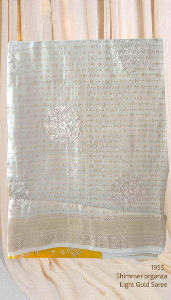 Gold and Yellow Tissue Silk Saree