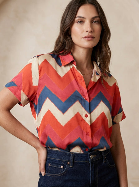 ZEN The Classic Chevron Shirt - Mustard, Coral, Purple
