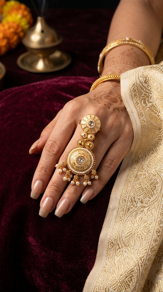 MEERA Traditional Kundan Statement Ring