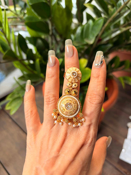MEERA Traditional Kundan Statement Ring