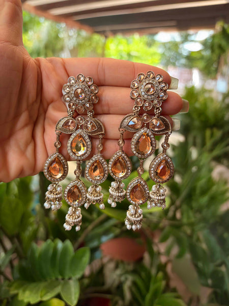 MEERA Antique Leaf Dangler Earrings