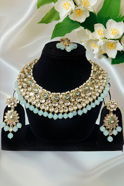 VIVAH Grand Mint Kundan Necklace Set