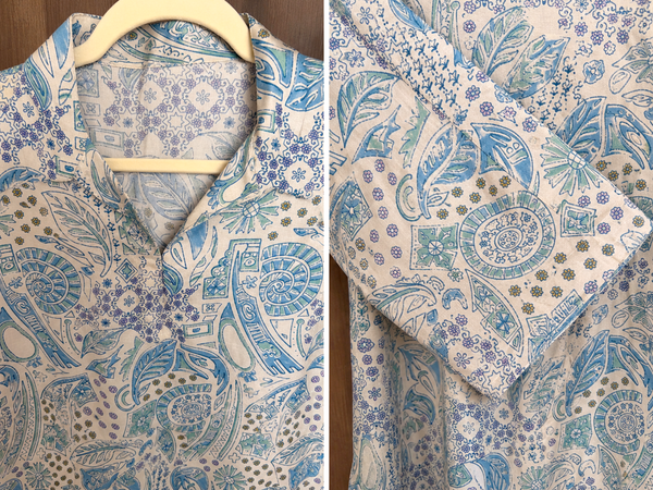 AUREVA Blue Silk Floral Co-ord - S TO L