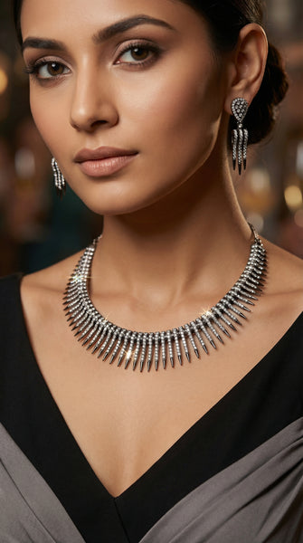 Metallic AD Necklace Set x 2 Shades