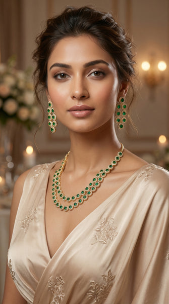 Delicate AD Layered Necklace Set X 2 Shades