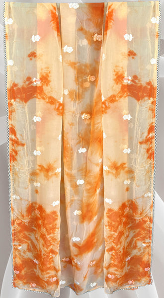 ORANGE Georgette Tie & Dye Dupatta