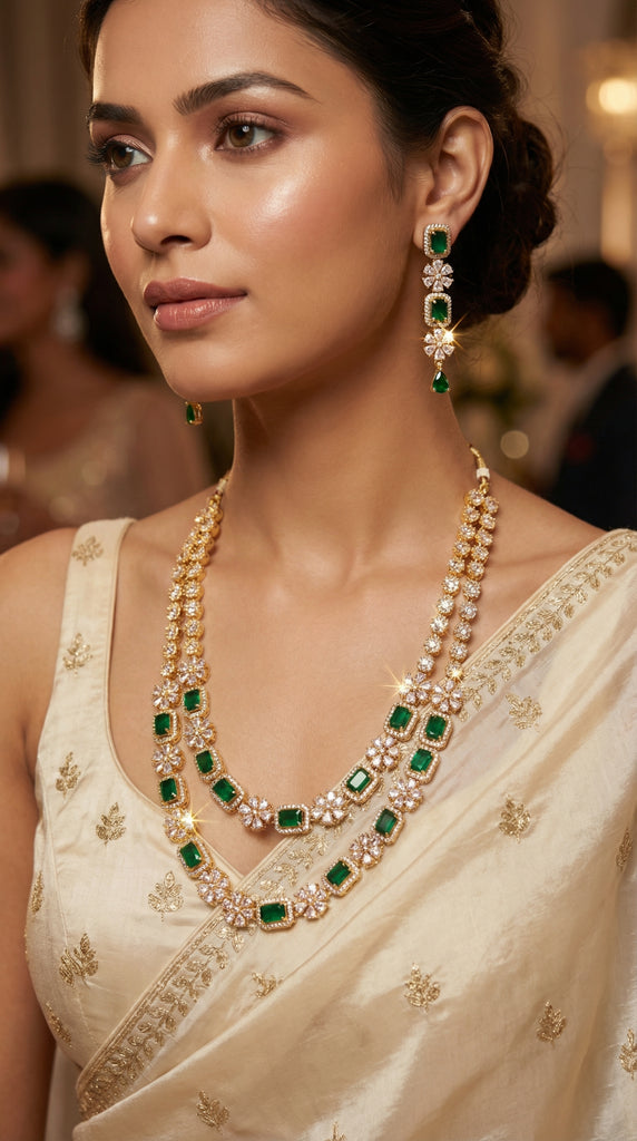 Coloured AD Necklace Set x 3 Shades