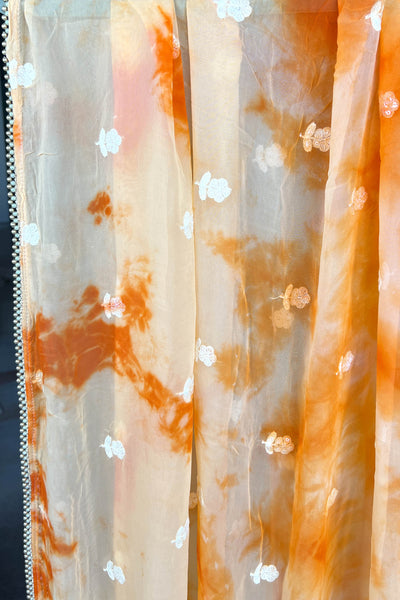 ORANGE Georgette Tie & Dye Dupatta