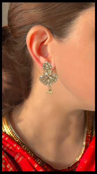 MIRA Antique Stone Small Chandbali Earring - 3 Designs