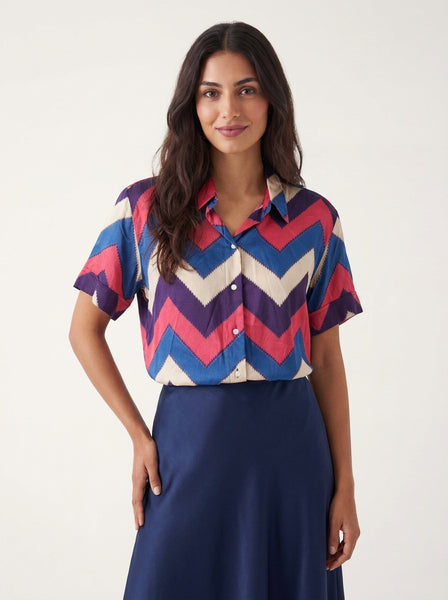 ZEN The Classic Chevron Shirt - Mustard, Coral, Purple