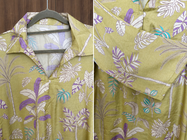 AUREVA Olive Mist Silk Floral Co-ord - S TO L