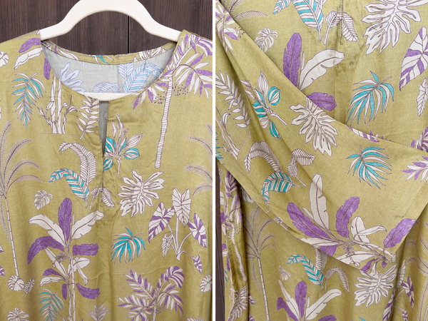 AUREVA Olive Mist Silk Floral Co-ord - XL TO XXL