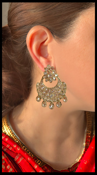 MIRA Antique Stone Chandbali Earring - 2 Designs