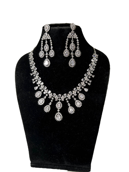 BLING Ad silver necklace set