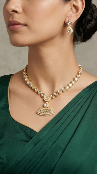 DIVA Kundan Pendant Necklace Set