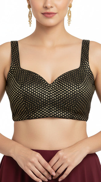 Black Brocade Blouse 34/36/38