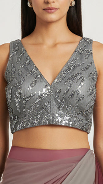 Shimmer Grey Sequin Blouse 34/36/38