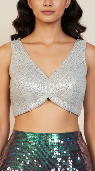 Shimmer Grey Sequin Blouse 34/36/38