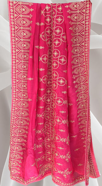 Pink Organza Dupatta