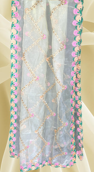 Cream Organza Dupatta