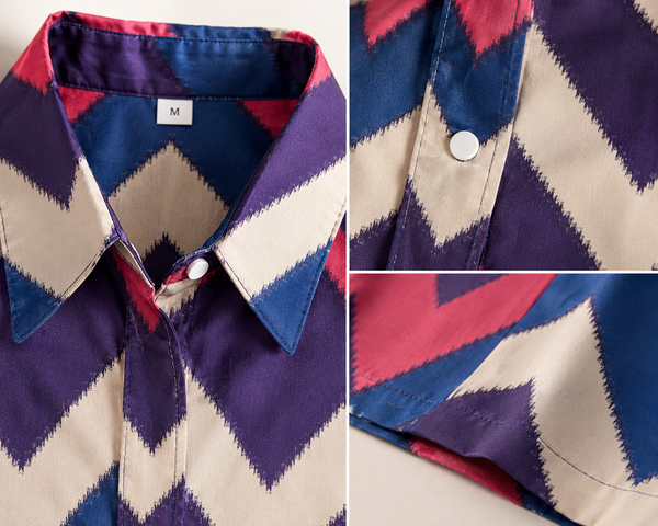 ZEN The Classic Chevron Shirt - Mustard, Coral, Purple