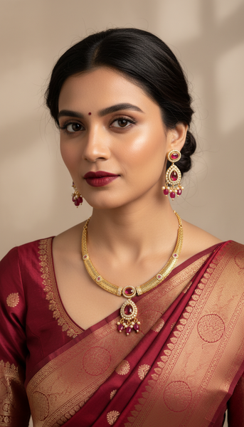 Gold Plated Choker Coloured Stones Set X 2 Shades