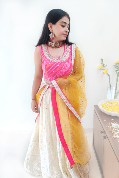 Vibrant Bandani Mirror Lehenga set