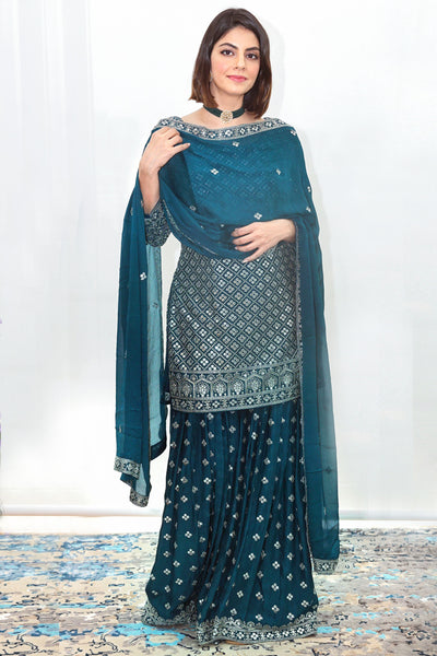 Gotta teal sharara suit - M-L