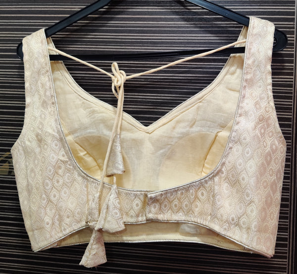 Cream Brocade Blouse - S/36