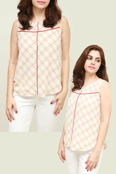 Georgette Checkered Top