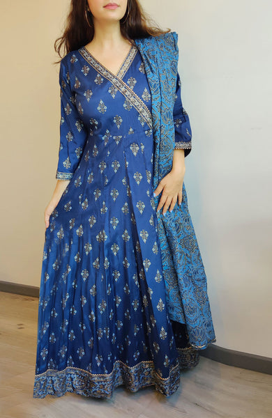 Cotton sheen Anarkali Suit -XL