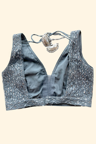 Grey Sequin Blouse - S-36/M-38