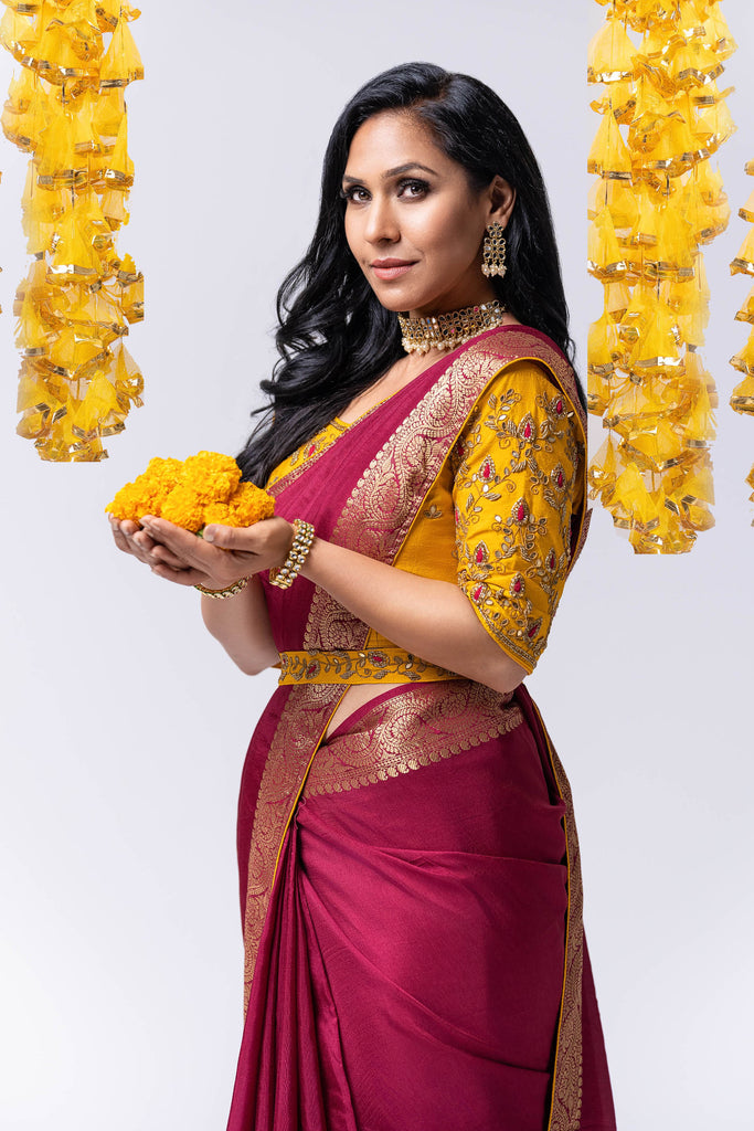 Red Mustard Diva Saree
