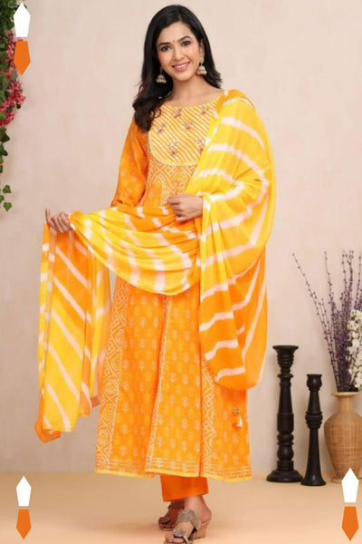 Bandhani Anarkali in 3 Shades -L-XL-XXL