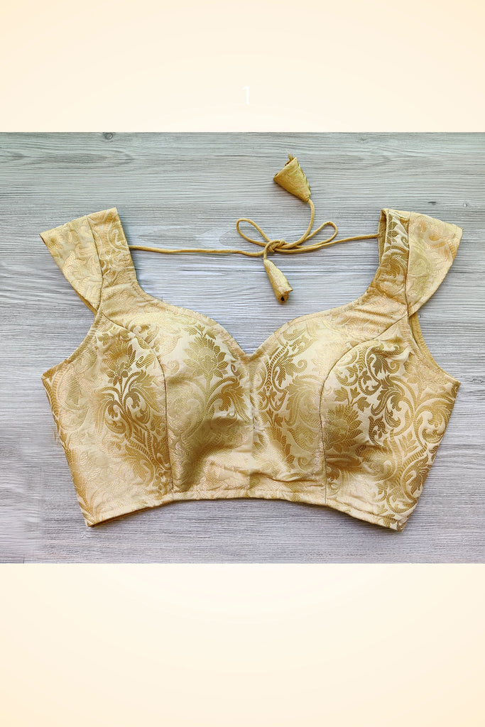 Brocade Gold Blouse - M-38