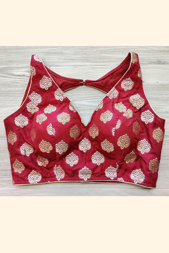 Brocade Maroon Blouse - 36/38