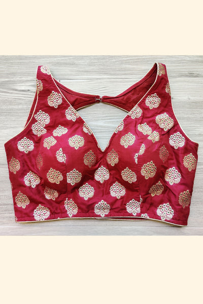 Brocade Maroon Blouse - 36/38