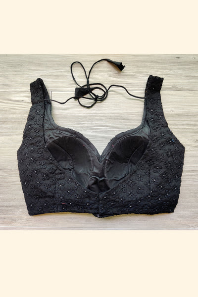 Black Embroidered Blouse - M/38