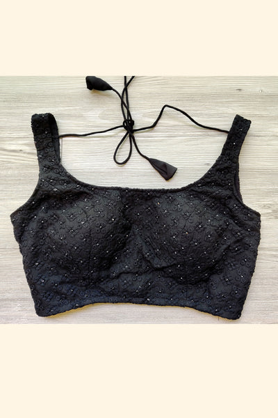 Black Embroidered Blouse - M/38