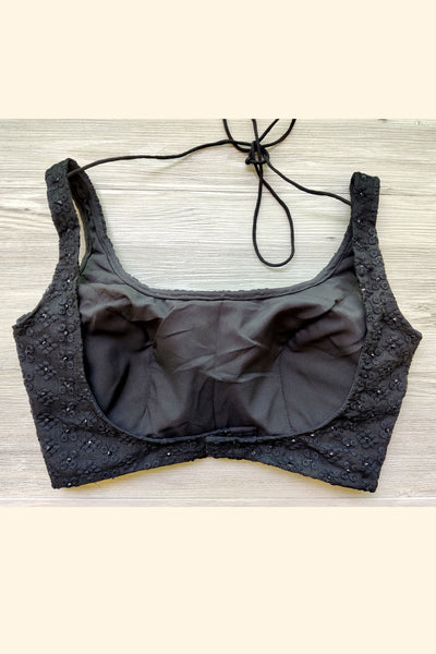 Black Embroidered Blouse - M/38