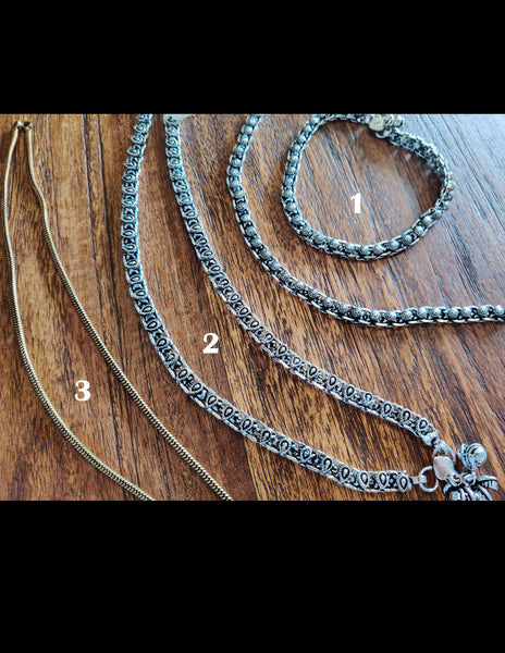 Oxidised Silver/Gold Anklets