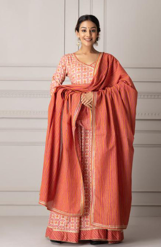 Peach Anarkali -XXL