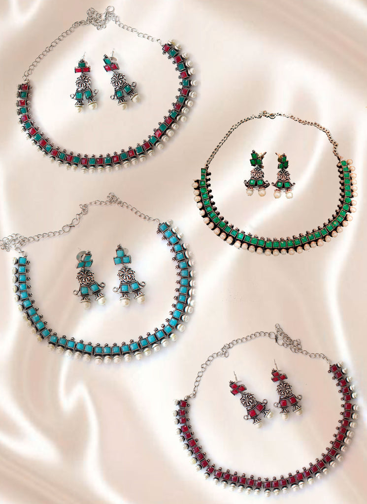 BOHO Silver Necklace x 4 Shades